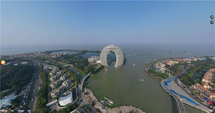 湖州航拍全景圖片，前景和市場