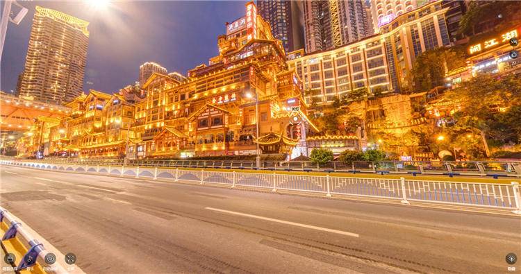 洪崖洞夜景圖片，VR全景360度欣賞重慶洪崖洞夜景