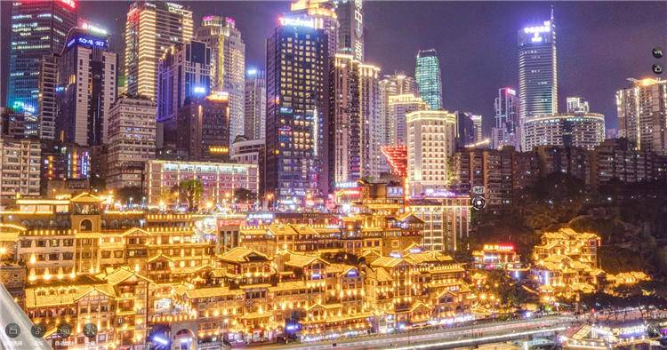 洪崖洞夜景圖片，VR全景360度欣賞重慶洪崖洞夜景